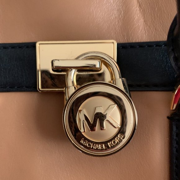 Michael Kors Hamilton Top Zip Color Block Leather Tote Bag With Gold -MSRP: $368 - Picture 3 of 7